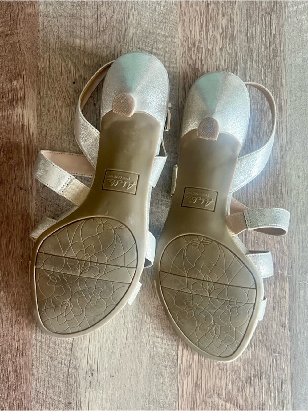 Aerosoles Metallic Silver Strappy Comfort Sandals - Women - Picture 5 of 6
